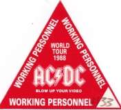 AC/DC - ACDC - 1988 - Working Pass - Blow up your Video - World Tour - Rot