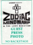 ZODIAC MINDWARP & THE LOVE REACTION - XXXX - Pass - Tour
