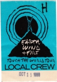 EARTH WIND & FIRE - 1988 - Local Crew Pass - Touch the World Tour - Stuttgart