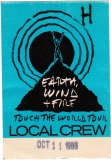 EARTH WIND & FIRE - 1988 - Local Crew Pass - Touch the World Tour - Stuttgart***