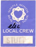 SIMPLE MINDS - 1991 - Local Crew Pass - Real Live Tour - Stuttgart