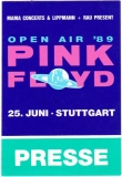 PINK FLOYD - 1989 - Presse Pass - A Momentary Lapse of Reason - Stuttgart