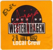 WESTERNHAGEN, MARIUS MLLER - 1992 - Local Crew Pass - JaJa Touur - Stuttgart