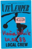 LEMPER, UTE - 1988 - Local Crew Pass - In Concert - Tour - Stuttgart