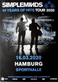 SIMPLE MINDS - 2020 - In Concert - 40 Years of Hits Tour - Poster- Hamburg