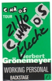 GRNEMEYER, HERBERT - 1993 - Backstage Pass - Chaos Tour - Stuttgart