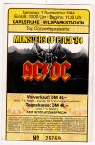 MONSTERS OF ROCK - 1984 - Ticket - Eintrittskarte - Acdc - Karlsruhe