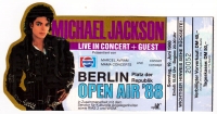 JACKSON, MICHAEL - 1988 - Ticket - Eintrittskarte - In Concert - Berlin