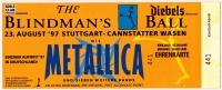 METALLICA - 1997 - Ticket - Eintrittskarte - Ehrenkarte - Blindmans - Stuttgart
