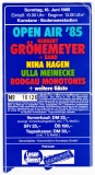 OPEN AIR - 1985 - Ticket - Grnemeyer - Nina Hagen - Ulla Meinecke - Konstanz