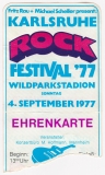 ROCK FESTIVAL - 1977 - Ticket - Thin Lizzy - Lindenberg - Gallagher - Karlsruhe