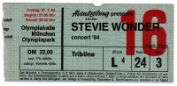 WONDER, STEVIE - 1984 - Ticket - Eintrittskarte - In Concert - Mnchen
