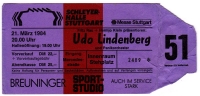 LINDENBERG, UDO - 1984 - Ticket - Eintrittskarte - In Concert - Stuttgart