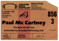 McCARTNEY, PAUL - 1993 - Ticket - Eintrittskarte - The New World - Stuttgart