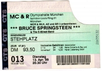 SPRINGSTEEN, BRUCE - 1999 - Ticket - Eintrittskarte - In Concert - Mnchen