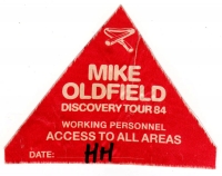 OLDFIELD, MIKE - 1984 - Working Pass - Discovery Tour - Hamburg