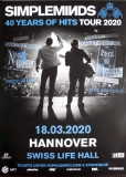 SIMPLE MINDS - 2020 - In Concert - 40 Years of Hits Tour - Poster- Hannover