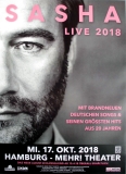 SASHA - 2018 - Live In Concert - 20 Jahre Tour - Poster - Hamburg B