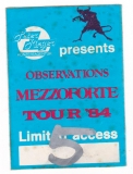 MEZZOFORTE - 1984 - Backstage Pass - Observations - Tour