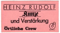 KUNZE, HEINZ RUDOLF - 198X - rtliche Crew Pass - und Verstrkung - Rot