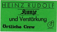 KUNZE, HEINZ RUDOLF - 198X - rtliche Crew Pass - und Verstrkung - Grn