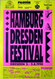 HAMBURG DRESDEN FESTIVAL - 1990 - The Cure - Uriah Heep - Abwrts - Poster