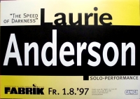 ANDERSON, LAURIE - 1997 - Plakat - Speed of Darkness - Poster - Hamburg