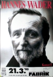 WADER, HANNES - 1995 - In Concert - Zehn Lieder Tour - Poster - Hamburg