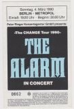 ALARM, THE - 1990 - Ticket - Eintrittskarte - The Change Tour - Berlin