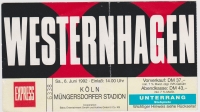WESTERNHAGEN, MARIUS MLLER - 1992 - Ticket - Einrtittskarte - Kln