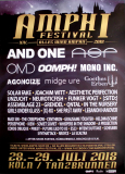 AMPHI FESTIVAL - 2018 - ASP - And One - Oomph - Mono Inc - Poster - Köln