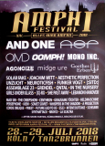 AMPHI FESTIVAL - 2018 - ASP - And One - Oomph - Mono Inc - Poster - Kln***