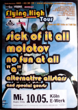 FLYING HIGH - 2000 - Sick of it All - No Fun At All - Molotov - Poster - Kln