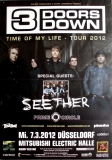 3 DOORS DOWN - 2012 - In Concert - Time of my Life Tour - Poster - Düsseldorf
