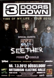 3 DOORS DOWN - 2012 - In Concert - Time of my Life Tour - Poster - Dsseldorf***