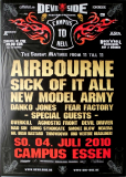 DEVIL SIDE - 2010 - New Model Army - Agnostic Front - Sick of it All - Poster - Essen