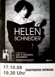 SCHNEIDER, HELEN - 2008 - In Concert - Like a Woman Tour - Poster - Ratingen