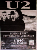 U2 - U 2 - 1987 - Plakat - In Concert - Joshua Tree Tour - Poster - Paris