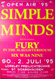 SIMPLE MINDS - 1995 - Fury in the Slaughterhouse - In Concert - Poster- Loreley