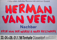 VAN VEEN, HERMAN - 1998 - In Concert - Nachbar Tour - Poster - Düsseldorf