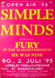 SIMPLE MINDS - 1995 - Concert - Fury In The Slaughterhouse - Poster - Loreley