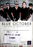 BLUE OCTOBER - 2011 - In Concert - Any Man In America Tour - Poster - Hamburg
