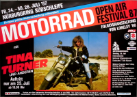 TURNER, TINA - 1987 - Motorrad Open Air - In Concert - Poster - Nürburgring