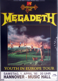 MEGADETH - 1995 - Live In Concert - Youth In Europe Tour - Poster - Hannover