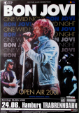 BON JOVI - 2001 - Live In Concert - One Wild Night  Tour - Poster - Hamburg
