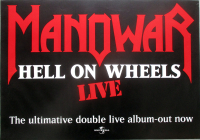 MANOWAR - 1997 - Promotion - Plakat - Hell On Wheels Live - Poster