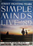 SIMPLE MINDS - 1989 - In Concert - Street Fighting Years Tour - Poster - Dortmund