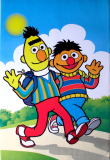 SESAMSTRASSE - 1998 - Plakat - Ernie - Bert - Schulweg - Poster