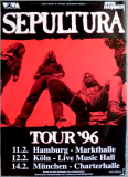 SEPULTURA - 1996 - Live in Concert - Roots Tour - Poster - A