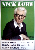 LOWE, NICK - 2014 - Live In Concert - Solo in... Tour - Poster